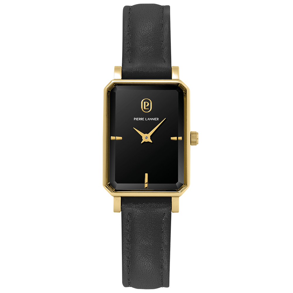 Montre Femme Pierre Lannier ARIANE, acier PVD jaune et cuir 006L533
