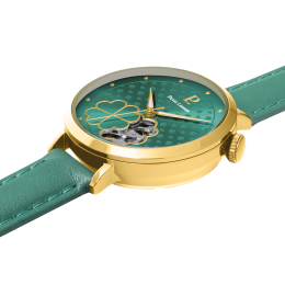 Montre femme automatique Pierre Lannier Espérance, Acier doré & cuir
