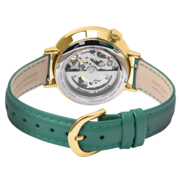 Montre femme automatique Pierre Lannier Espérance, Acier doré & cuir