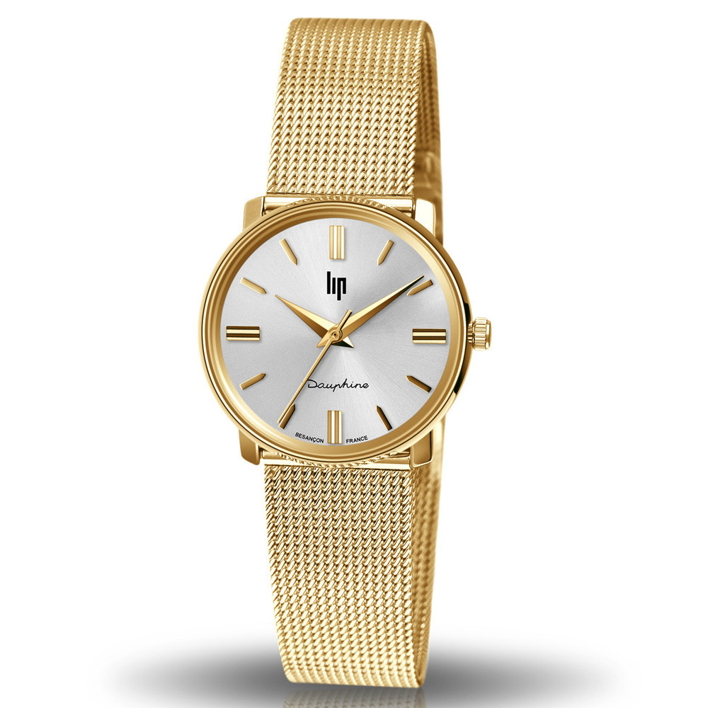 Montre Femme Lip Dauphine, 29 mm, quartz, acier PVD jaune 671474 Montre Femme Lip Dauphine, 29 mm, quartz, acier PVD jaune 671474