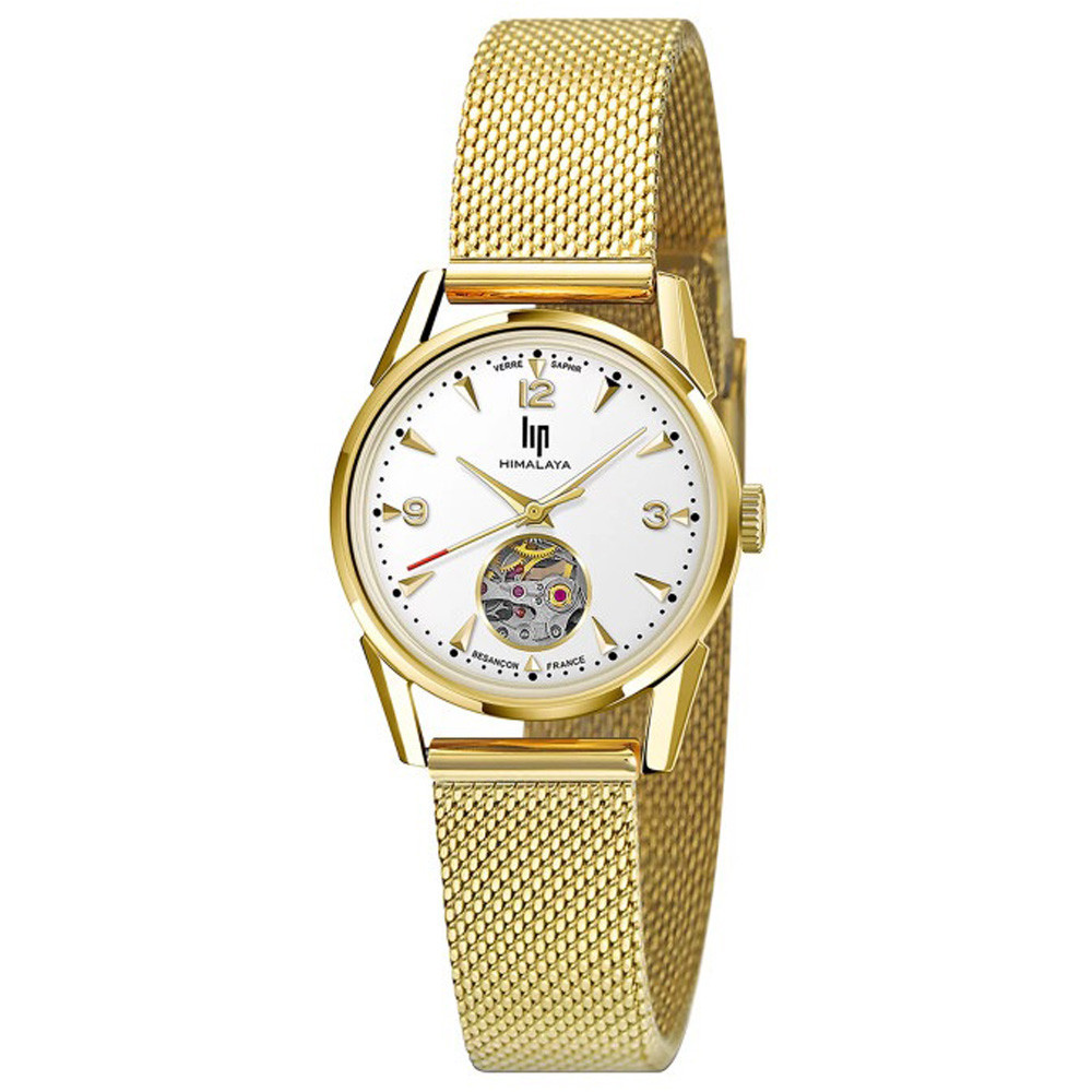 Montre Femme Lip Himalaya, Coeur battant 29 mm, automatique, acier PVD jaune 671724