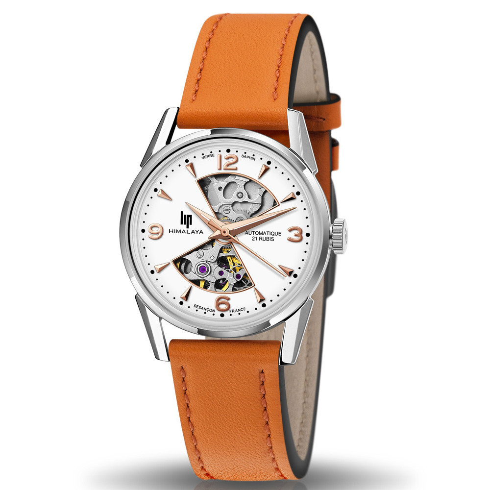 Montre Femme Lip Himalaya, Sablier, 33,5 mm, automatique, acier et cuir 671680 Montre Femme Lip Himalaya, Sablier, 33,5 mm, automatique, acier et cuir 671680