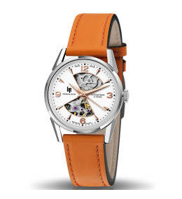 Montre Femme Lip Himalaya, Sablier, 33,5 mm, automatique, acier et cuir 671680