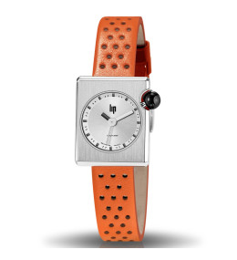 Montre Femme Lip Mach 2000 Mini Square, 30 X 28 mm, quartz, acier et cuir 671192