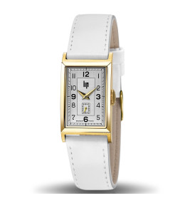 Montre Femme Lip Churchill T18, 39 X 21 mm, quartz, acier PVD jaune et cuir 671441