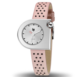Montre Femme Lip Mach 2000 Mini Moon, 30 X 28 mm, quartz, acier et cuir 671181