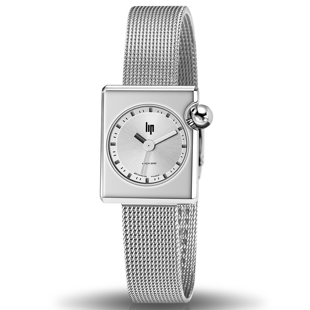 Montre Femme Lip Mach 2000 Mini Square, 30 X 28 mm, quartz, acier 671172 Montre Femme Lip Mach 2000 Mini Square, 30 X 28 mm, quartz, acier 671172