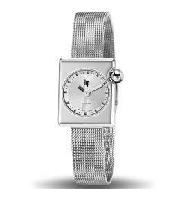 Montre Femme Lip Mach 2000 Mini Square, 30 X 28 mm, quartz, acier 671172