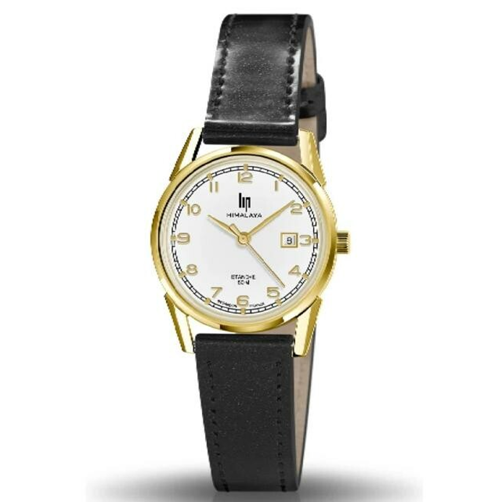 Montre Femme Lip Himalaya 29 mm, quartz, acier PVD jaune et cuir 671613 Montre Femme Lip Himalaya 29 mm, quartz, acier PVD jaune et cuir 671613
