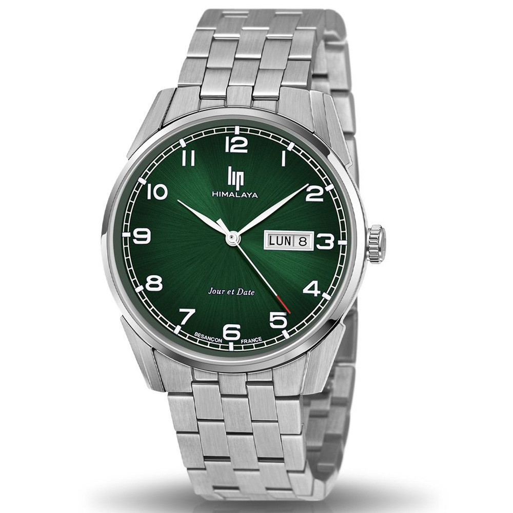 Montre Homme Lip Himalaya, 40 mm, Jour et date, acier 671716