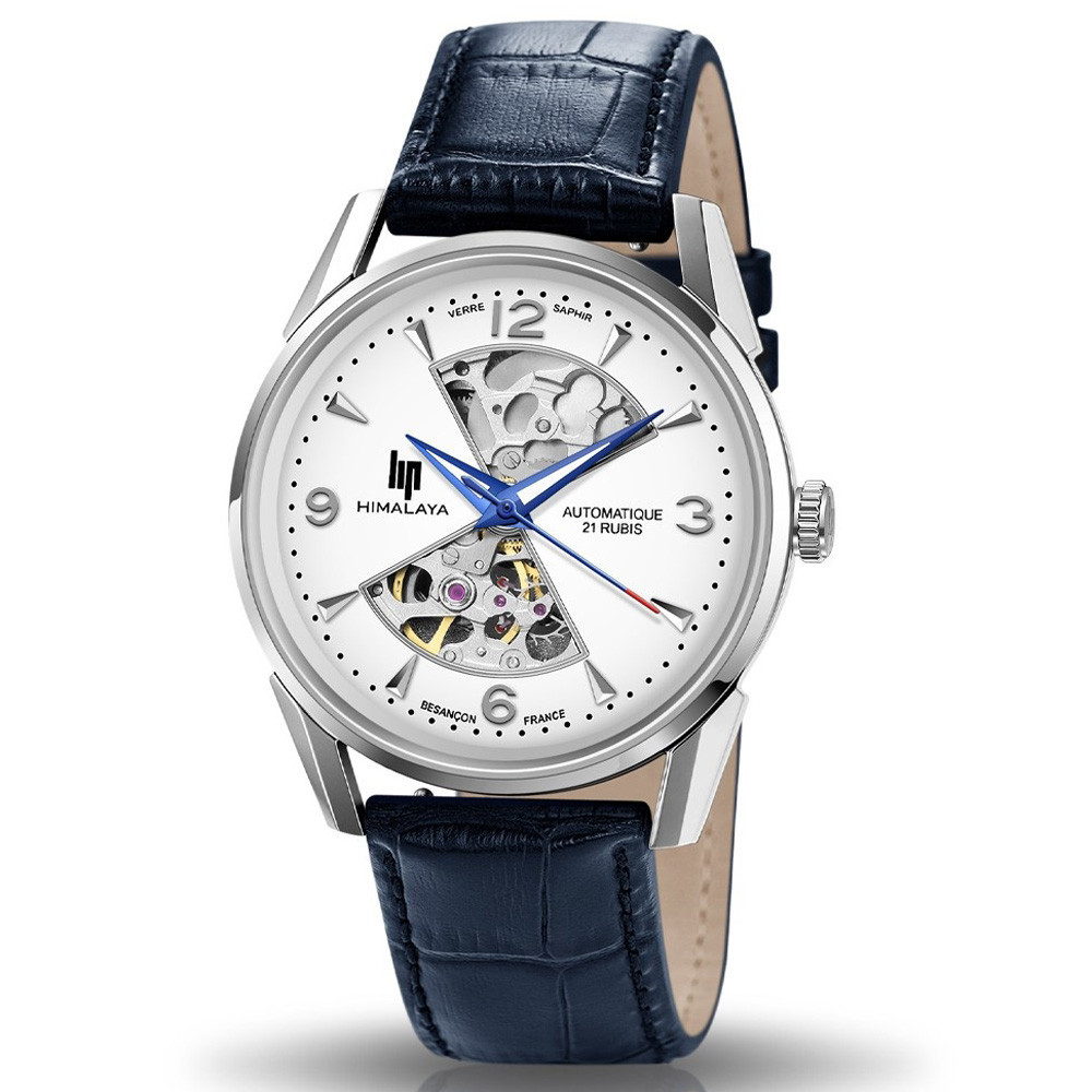 Montre Homme Lip Himalaya, Sablier, 40 mm, automatique acier et cuir 671713