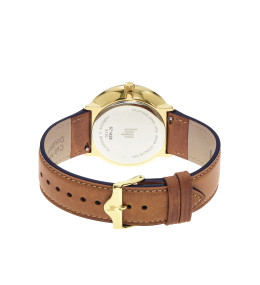 Montre Homme Lip Dauphine, 38 mm, quartz sur cuir, Ref 671428