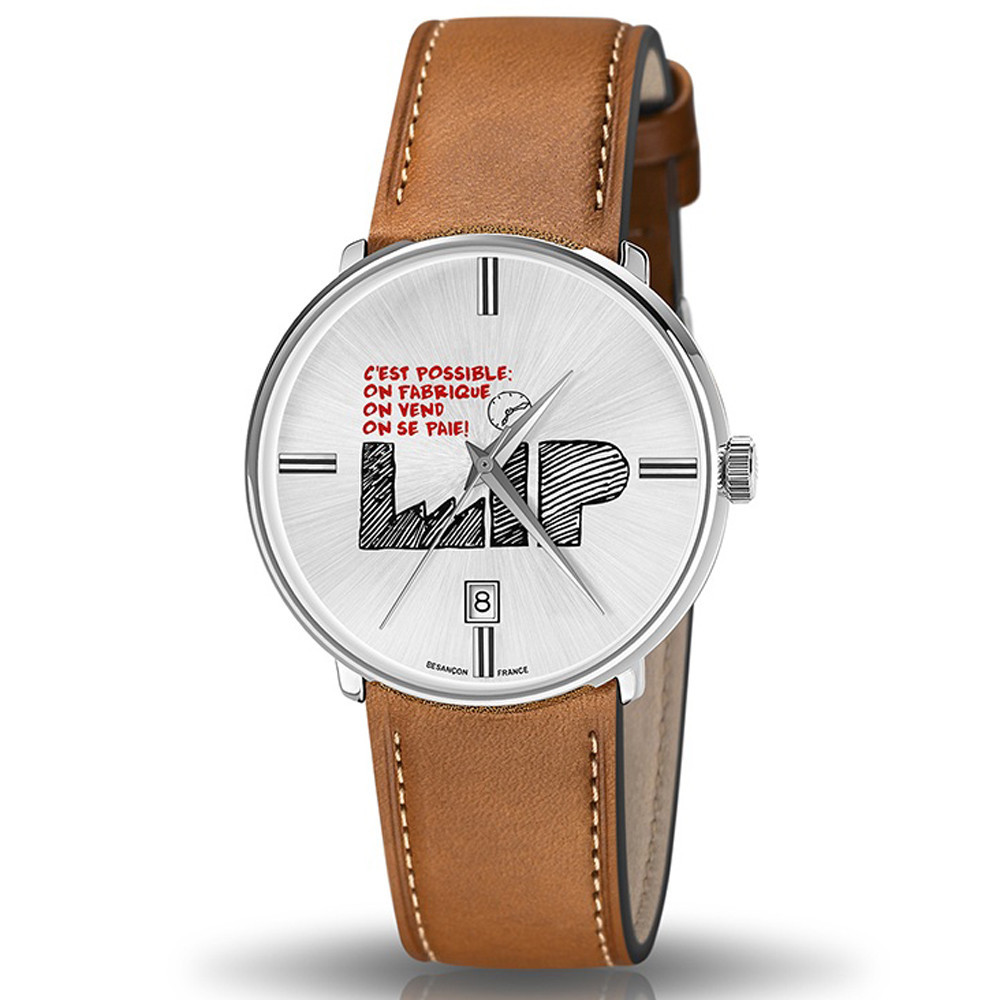 Montre Homme Lip c'est possible, 38 mm, quartz, acier et cuir 671950