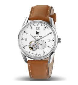 Montre Homme Lip Himalaya, coeur battant, 40 mm, automatique, acier et cuir 671558
