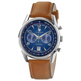 Montre Homme Lip Himalaya, 40 mm Chrono quartz - Os21 acier et cuir 671597