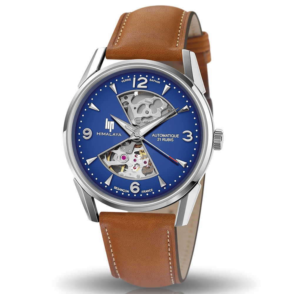 Montre Homme Lip Himalaya, Sablier, 40 mm, automatique, acier et cuir 671575 Montre Homme Lip Himalaya, Sablier, 40 mm, automatique, acier et cuir 671575
