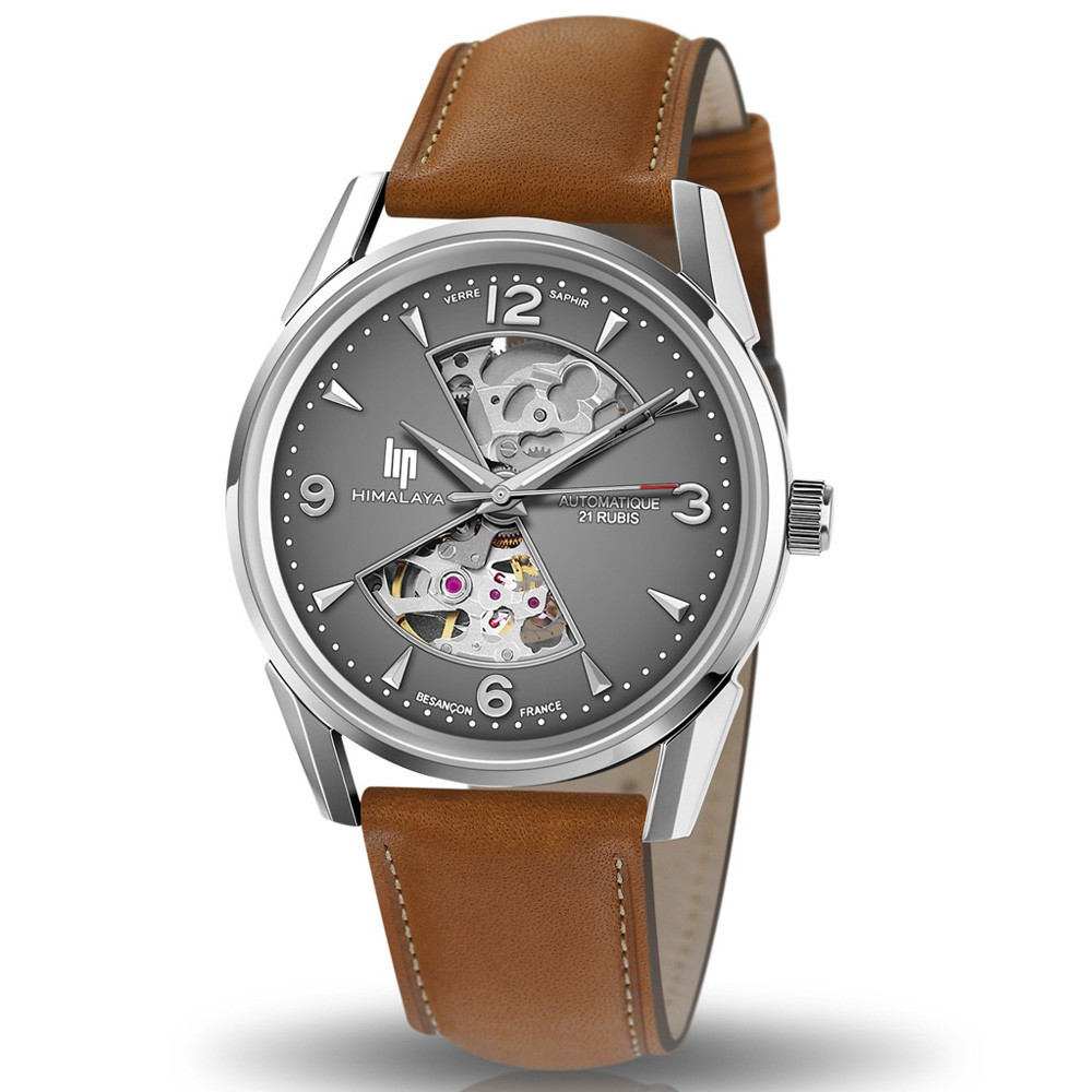 Montre Homme Lip Himalaya, Sablier, 40 mm, automatique, acier et cuir 671572 Montre Homme Lip Himalaya, Sablier, 40 mm, automatique, acier et cuir 671572