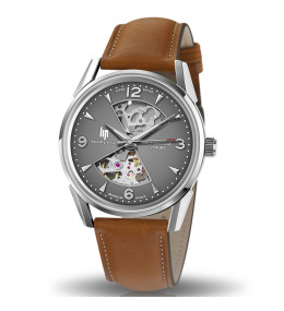Montre Homme Lip Himalaya, Sablier, 40 mm, automatique, acier et cuir 671572