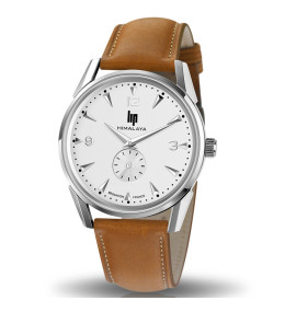 Montre Homme Lip Himalaya, 40 mm, quartz, acier et cuir 671548