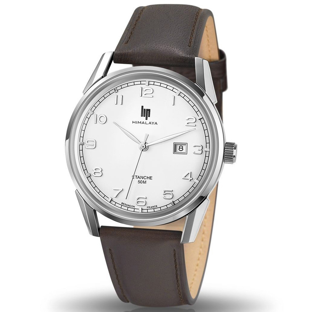 Montre Homme Lip Himalaya, 40 mm, quartz, acier et cuir 671547 Montre Homme Lip Himalaya, 40 mm, quartz, acier et cuir 671547