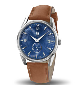 Montre Homme Lip Himalaya, 40 mm, quartz, acier et cuir 671543