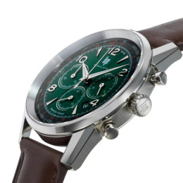 Montre Homme Lip Himalaya Chronographe. Acier & cuir marron , 40 mm