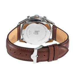 Montre Homme Lip Himalaya Chronographe. Acier & cuir marron , 40 mm