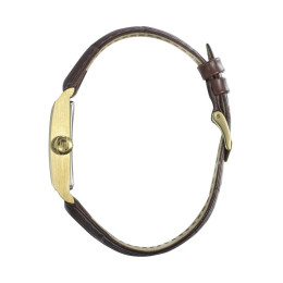 Montre Lip Churchill T18 Quartz . Acier doré & cuir marron, 671933
