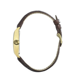 Montre Lip Churchill T18 Quartz . Acier doré & cuir marron, 671933