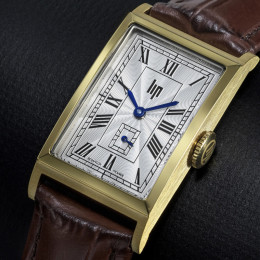Montre Lip Churchill T18 Quartz . Acier doré & cuir marron, 671933