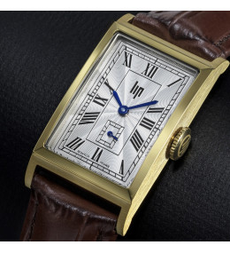 Montre Lip Churchill T18 Quartz . Acier doré & cuir marron, 671933