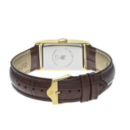 Montre Lip Churchill T18 Quartz . Acier doré & cuir marron, 671933