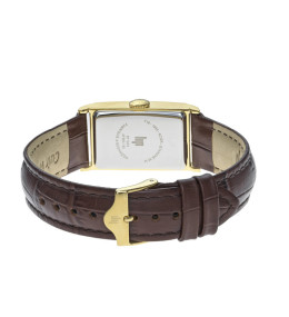 Montre Lip Churchill T18 Quartz . Acier doré & cuir marron, 671933