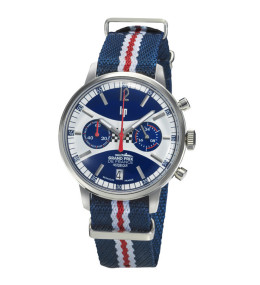 Montre Homme Lip Rallye, 41 mm, Grand prix de France histoirque, chronographe Meca-Quartz acier et nato 670065