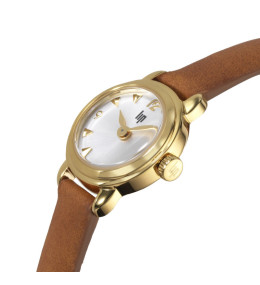 Montre Femme Lip Henriette 671196, 18 mm, acier PVD jaune & cuir