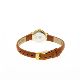 Montre Femme Lip Henriette 671196, 18 mm, acier PVD jaune & cuir