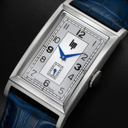 Montre Homme Lip Churchill T24 Quartz 42x24mm Acier & Cuir Bleu