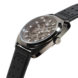 Montre Lip Général de Gaulle Squelette Homme, Automatique acier & Cuir Noir