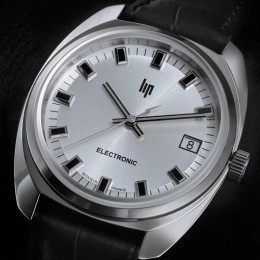 Montre Homme Lip Général de Gaulle 35 mm Quartz Acier & Cuir Noir