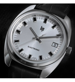 Montre Homme Lip Général de Gaulle 35 mm Quartz Acier & Cuir Noir