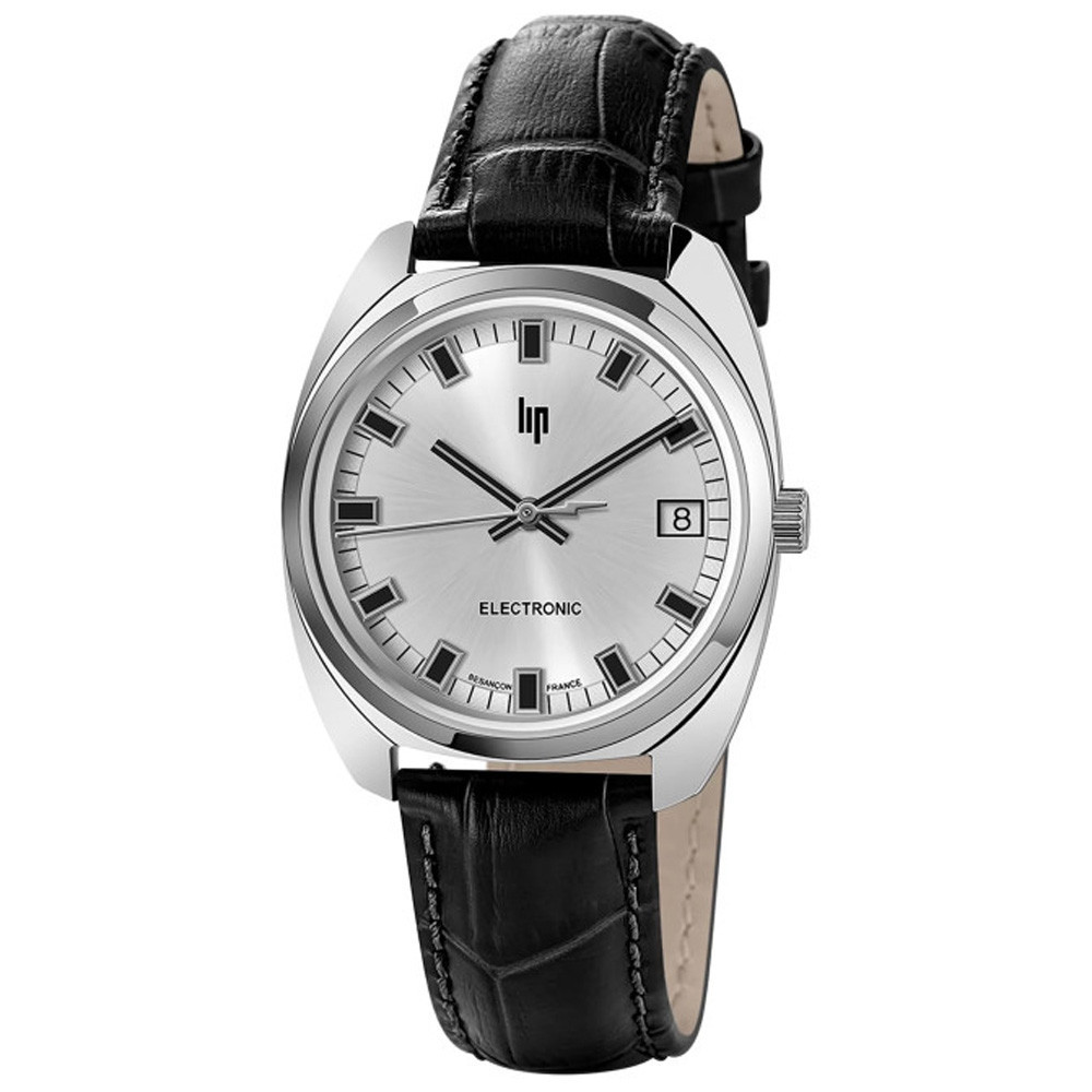 Montre Homme Lip , Général de Gaulle, 35 mm, quartz, acier et cuir 671877