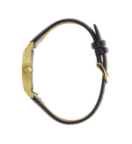 Montre Homme Lip Churchill T24 Quartz – Acier PVD Jaune & Cuir Marron