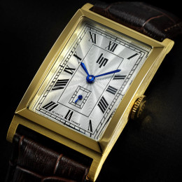 Montre Homme Lip Churchill T24 Quartz – Acier PVD Jaune & Cuir Marron
