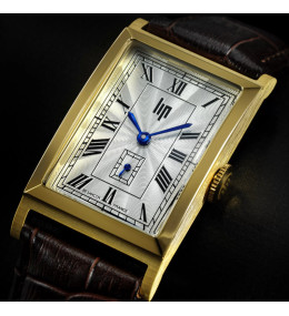 Montre Homme Lip Churchill T24 Quartz – Acier PVD Jaune & Cuir Marron