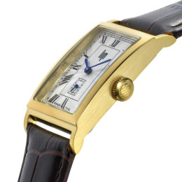 Montre Homme Lip Churchill T24 Quartz – Acier PVD Jaune & Cuir Marron