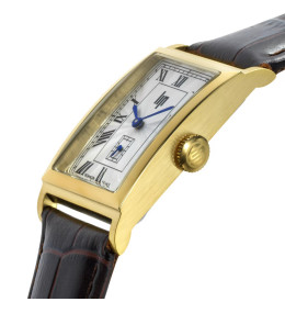 Montre Homme Lip Churchill T24 Quartz – Acier PVD Jaune & Cuir Marron