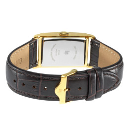 Montre Homme Lip Churchill T24 Quartz – Acier PVD Jaune & Cuir Marron