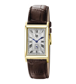 Montre Homme Lip Churchill T24, 42 X 24 mm, quartz acier PVD jaune et cuir 671928