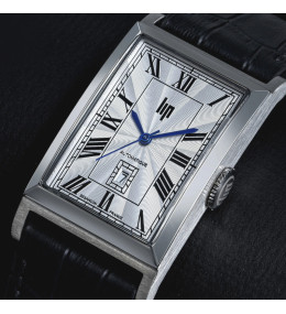 Montre Lip Churchill T26 Homme. Automatique Acier & Cuir Noir 46x26 mm