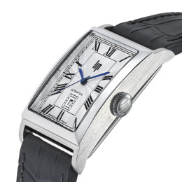 Montre Lip Churchill T26 Homme. Automatique Acier & Cuir Noir 46x26 mm